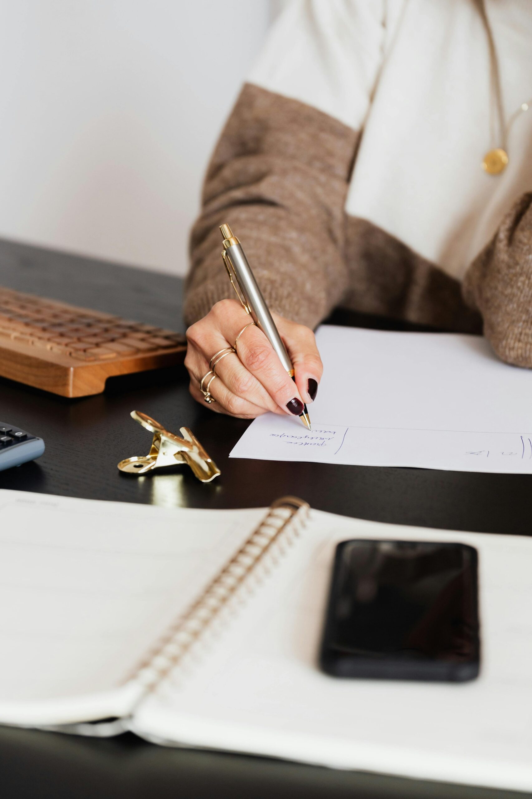 Executive signing a document